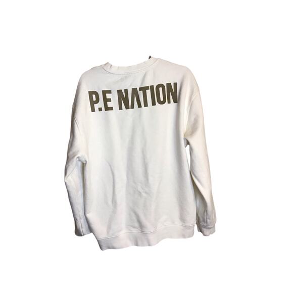 P. E Nation Women Sweatshirt Sz. XS  Cream/ Gold EUC Sporty Casual Comfortable - Picture 2 of 14